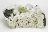 Green Titanite (Sphene), Pericline & Muscovite - Pakistan #209282-2